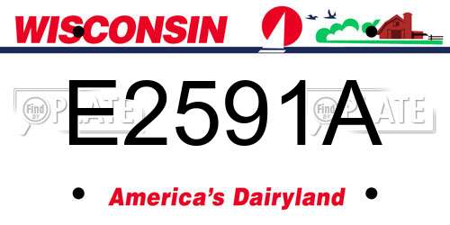 E2591A Wisconsin License Plate