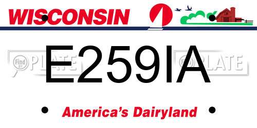 E259IA Wisconsin License Plate