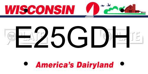 E25GDH Wisconsin License Plate