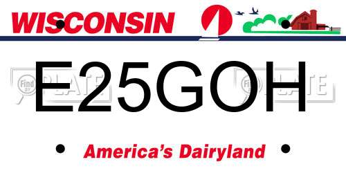 E25GOH Wisconsin License Plate