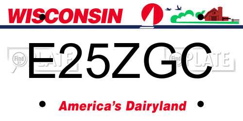 E25ZGC Wisconsin License Plate