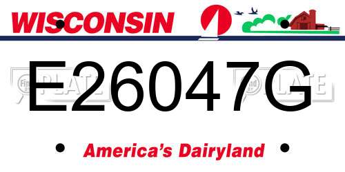 E26047G Wisconsin License Plate