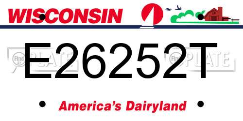 E26252T Wisconsin License Plate