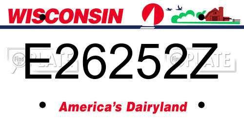 E26252Z Wisconsin License Plate