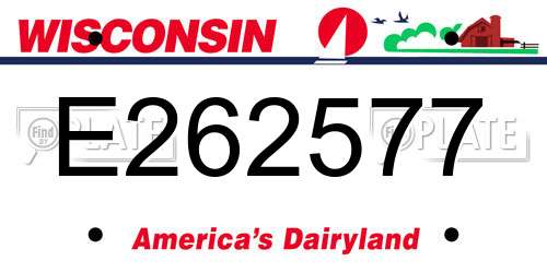 E262577 Wisconsin License Plate