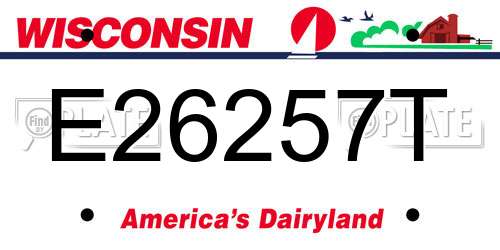 E26257T Wisconsin License Plate