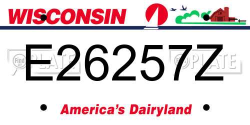 E26257Z Wisconsin License Plate