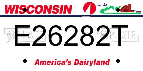 E26282T Wisconsin License Plate