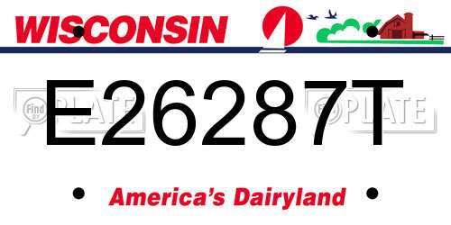 E26287T Wisconsin License Plate