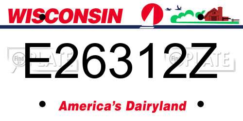 E26312Z Wisconsin License Plate