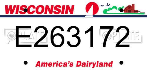 E263172 Wisconsin License Plate