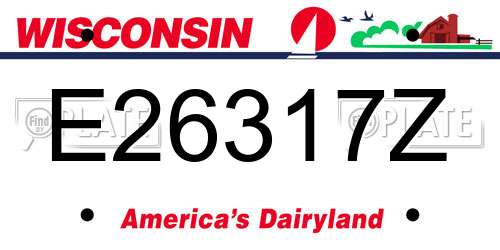 E26317Z Wisconsin License Plate