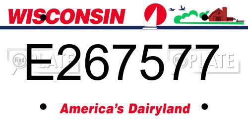 E267577 Wisconsin License Plate