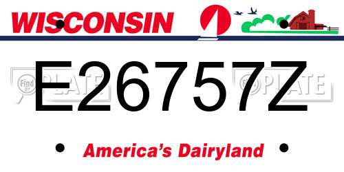 E26757Z Wisconsin License Plate