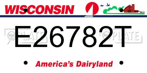 E26782T Wisconsin License Plate