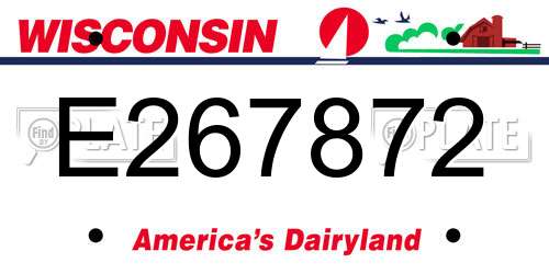 E267872 Wisconsin License Plate