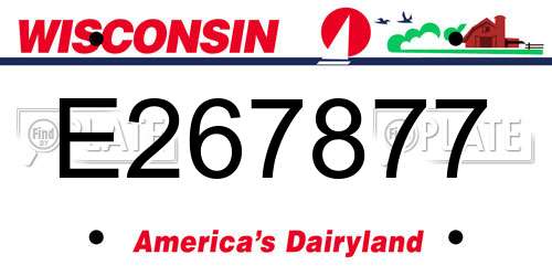 E267877 Wisconsin License Plate