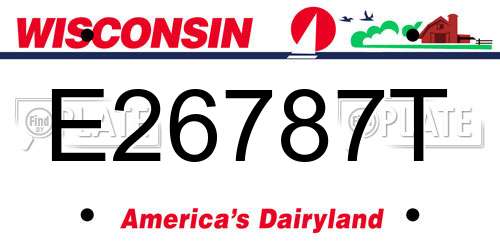 E26787T Wisconsin License Plate