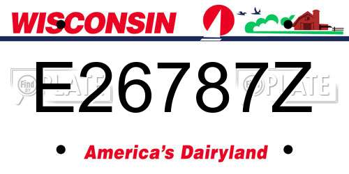 E26787Z Wisconsin License Plate