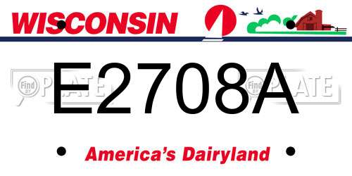 E2708A Wisconsin License Plate