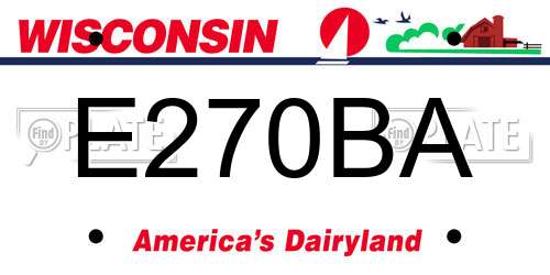 E270BA Wisconsin License Plate
