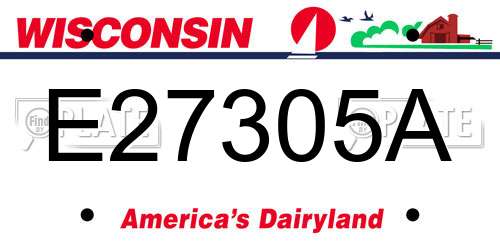 E27305A Wisconsin License Plate