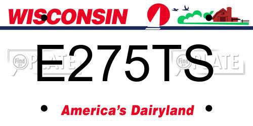 E275TS Wisconsin License Plate