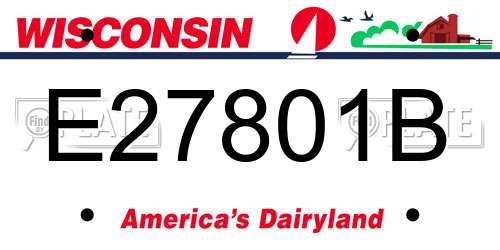 E27801B Wisconsin License Plate