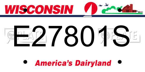 E27801S Wisconsin License Plate