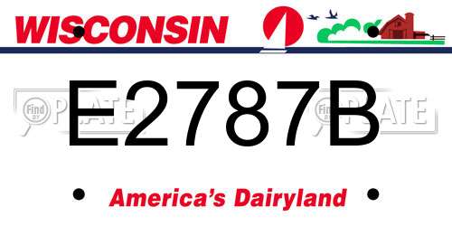 E2787B Wisconsin License Plate