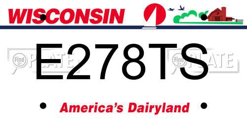 E278TS Wisconsin License Plate