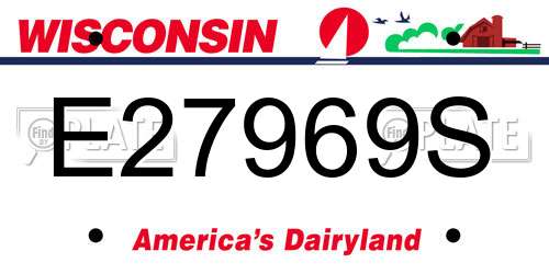 E27969S Wisconsin License Plate