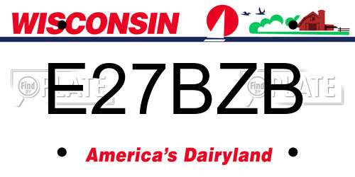 E27BZB Wisconsin License Plate