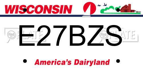 E27BZS Wisconsin License Plate
