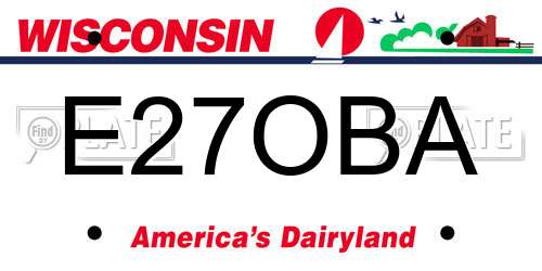 E27OBA Wisconsin License Plate
