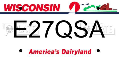 E27QSA Wisconsin License Plate