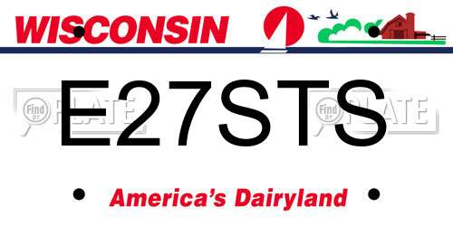 E27STS Wisconsin License Plate