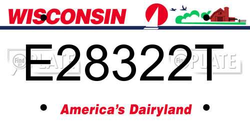 E28322T Wisconsin License Plate