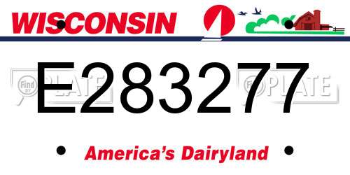 E283277 Wisconsin License Plate