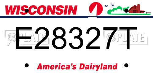 E28327T Wisconsin License Plate
