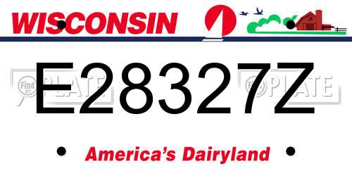 E28327Z Wisconsin License Plate