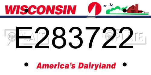 E283722 Wisconsin License Plate