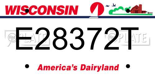E28372T Wisconsin License Plate