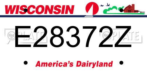 E28372Z Wisconsin License Plate