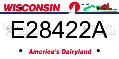 E28422A Wisconsin License Plate