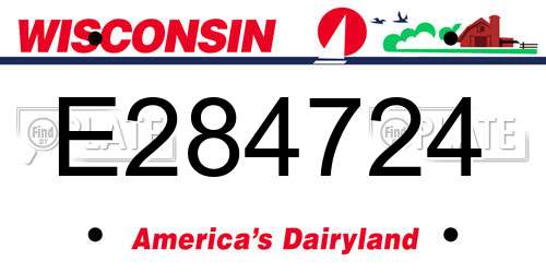 E284724 Wisconsin License Plate
