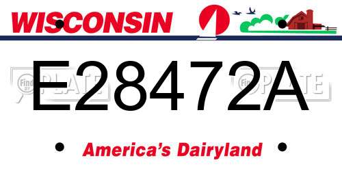 E28472A Wisconsin License Plate