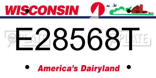 E28568T Wisconsin License Plate