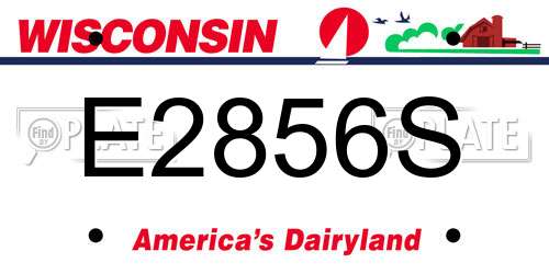 E2856S Wisconsin License Plate