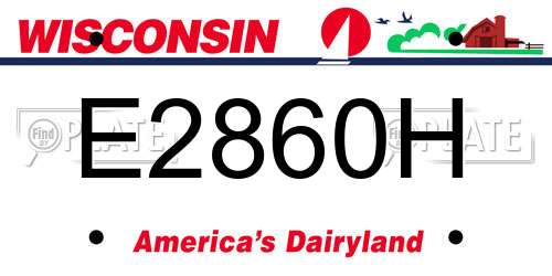 E2860H Wisconsin License Plate